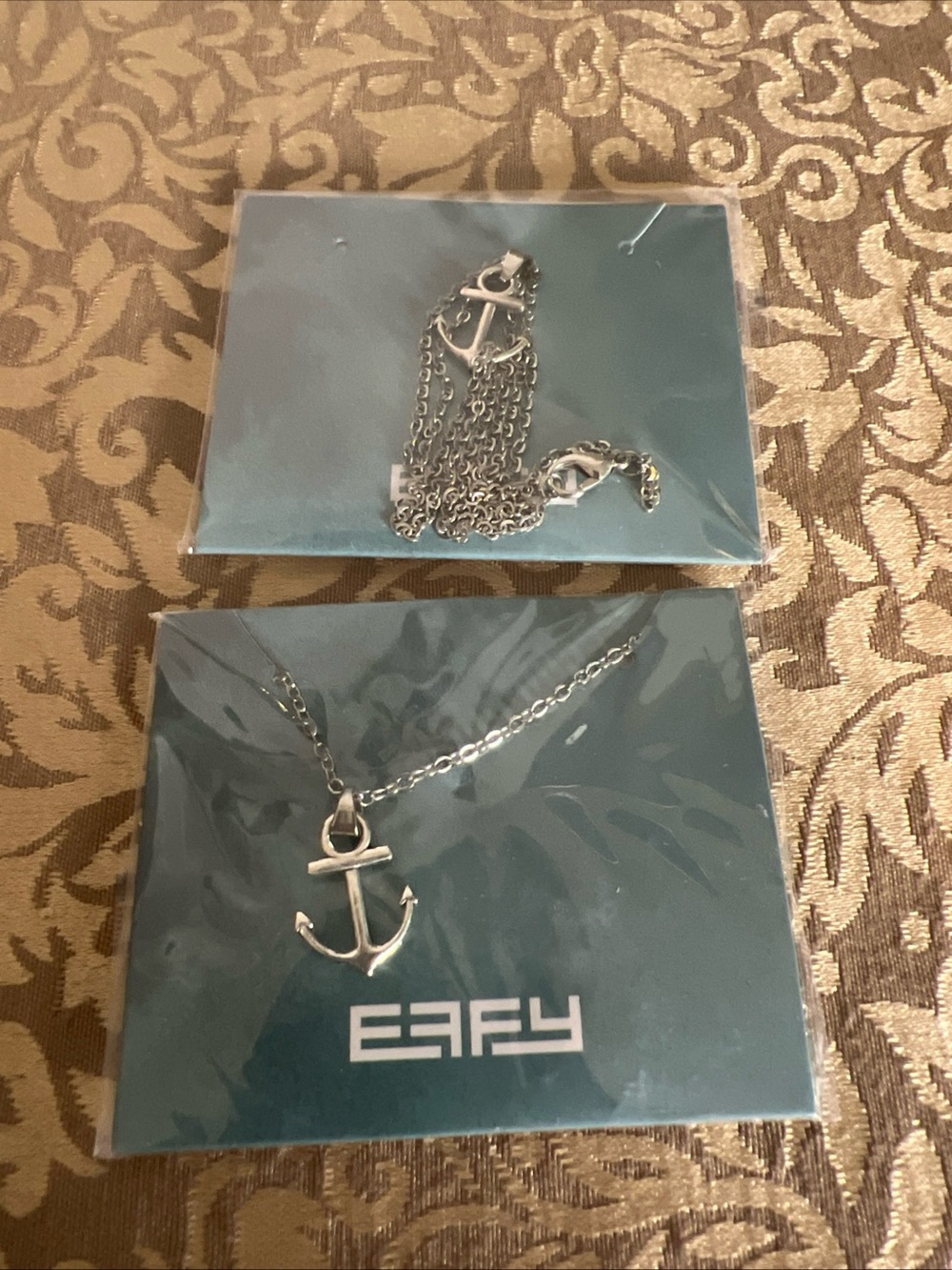 Lot Of Two Effy Necklaces With Anchor Silver Tone Sailing